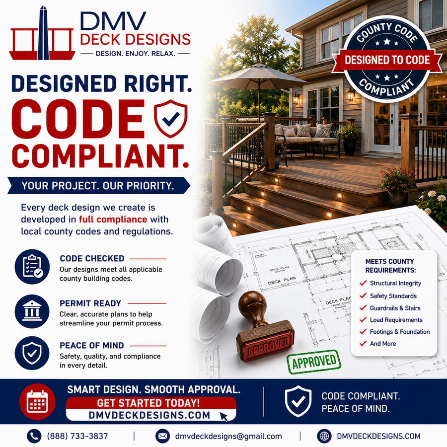 Code compliance Each design is compliant with the codes of its respective county. Book your appointment today!